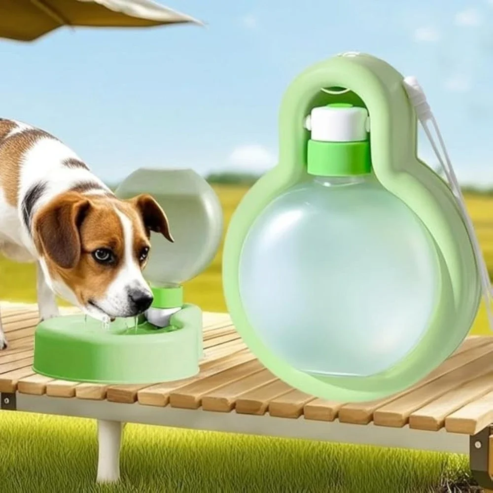 Portable Pet Water Bottle‎ Dispenser Travel Dog Cat Feeder Green